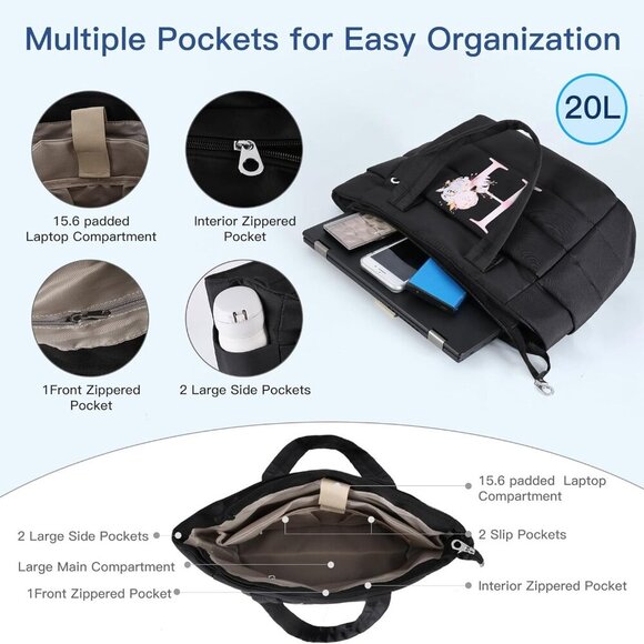 Ultra-Lightweight Personalized Tote for Women - Perfect Travel Companion - Picture 3 of 7